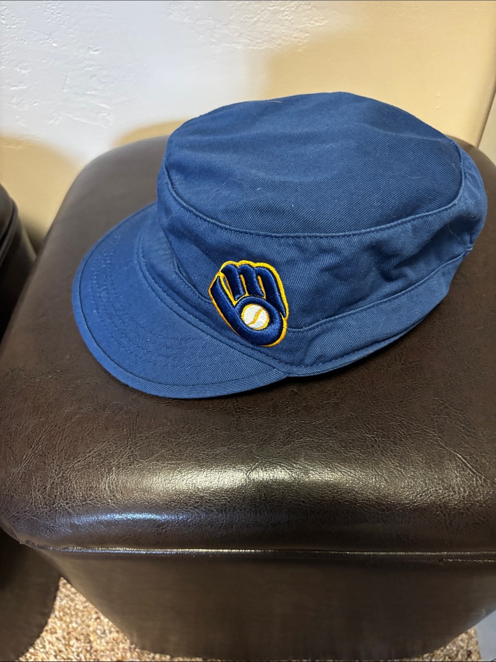 Genuine Merchandise Navy Cadet Hat Mikwaukee Brewers Embroidered Logo